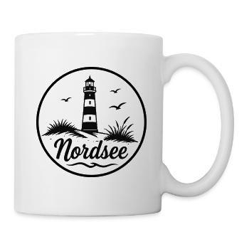 Nordsee Leuchtturm Strand Küsten Liebe - Tasse - Weiß - Rechts