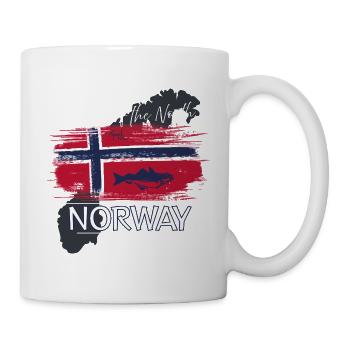 Poisson du drapeau de la Norvège de rêve - Mug blanc - blanc - Droite