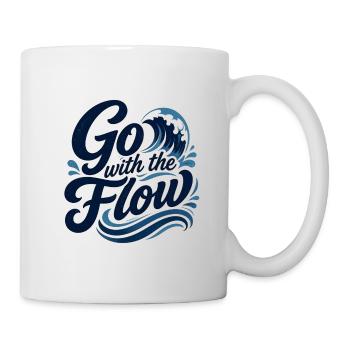 Go with the Flow Wellen-Typografie - Tasse - Weiß - Rechts