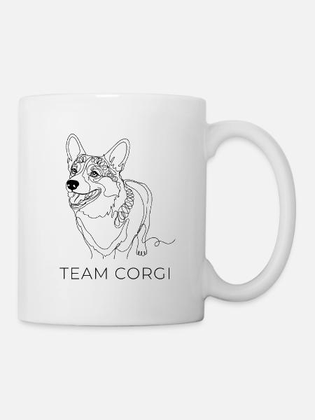 Team Corgi One Line Art Welsh Corgi Dog - Mug - white