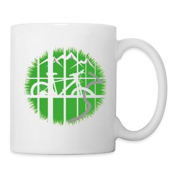 Bergbike im Gridfenster - Tasse - Weiß - Rechts