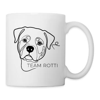 Team Rotti One Line Art Rottweiler dog - Mug - white - Right