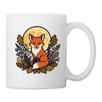 Fuchs unter vollblumigem Mond - Tasse - Weiß - Rechts