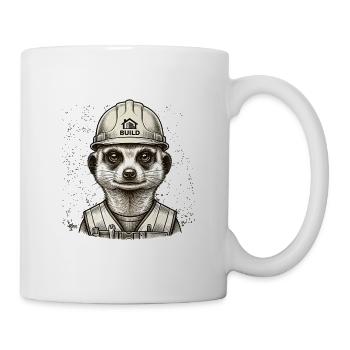 Cool Construction Worker Meerkat Vintage Style - Mug - white - Right