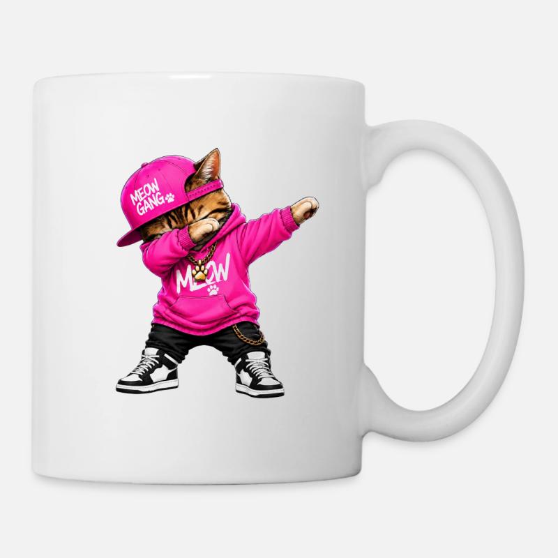 Chat en train de faire du dab - Mug blanc - blanc