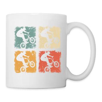 BMX Biker Trick in Vintage Style - Mug - white - Right