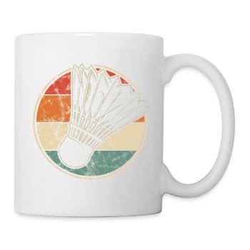 Vintage print with badminton shuttlecock - Mug - white - Right
