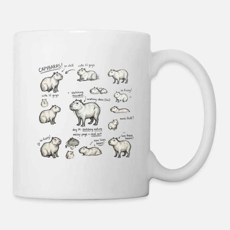 Capybara Sketch Parade - Mug - white
