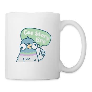 Cute Derpy Pigeon Coo Story Bro Funny Pun - Mug - white - Right