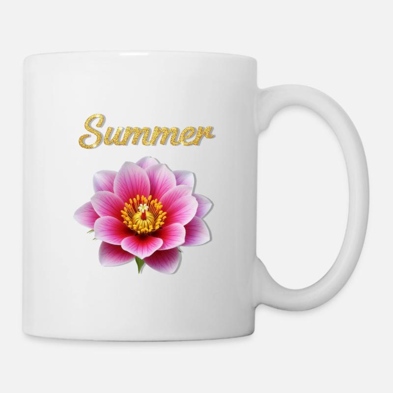 Sommerblüte Goldschrift - Tasse - Weiß