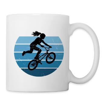 Geschenkidee für die BMX-Riderin mit Freestyle-BMX - Tasse - Weiß - Rechts