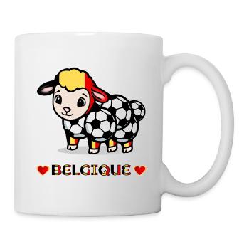 Football Mouton Belgique  - Mug blanc - blanc - Droite