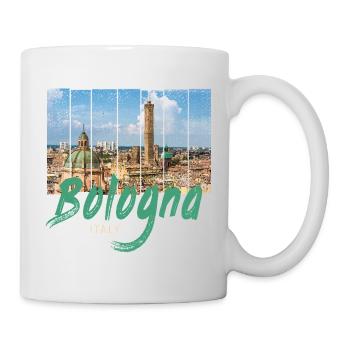 Bologna Emilia-Romagna in Italien Vintage Souvenir - Tasse - Weiß - Rechts