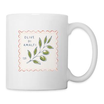 Amalfi Olive Zweig Illustration - Tasse - Weiß - Rechts