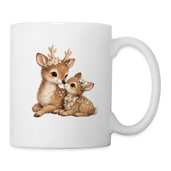Maman Cerf et son bébé - Mug blanc - blanc - Droite