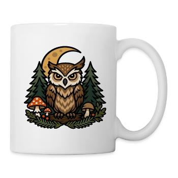 Forest Owl under the Night Moon - Mug - white - Right