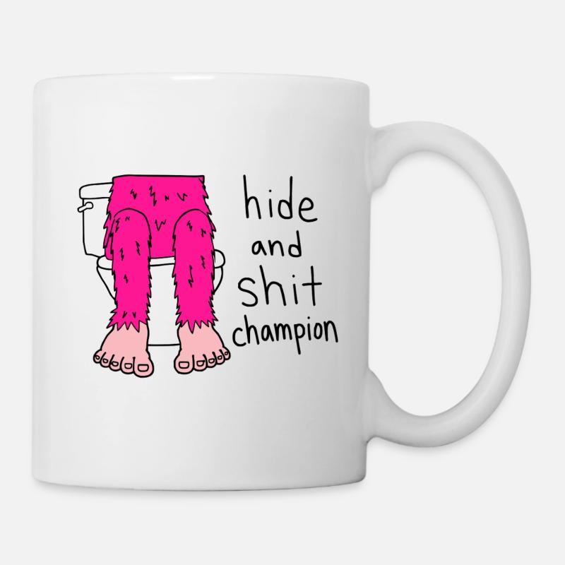 Versteck-und-Scheiß-Champion - Tasse - Weiß
