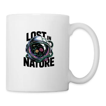 Astronaut Helmet Flowers Lost In Nature Space - Mug - white - Right