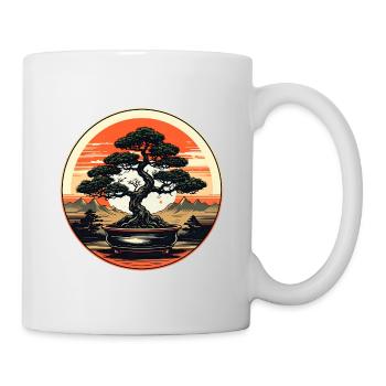 Bonsai at sunset - Mug - white - Right