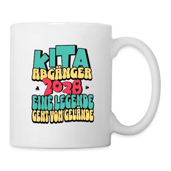 Kita Abgänger 2028 | Eine Legende geht vom Gelände - Tasse - Weiß - Rechts