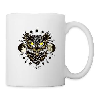 Mandala de la chouette dans le style tatouage - Mug blanc - blanc - Droite