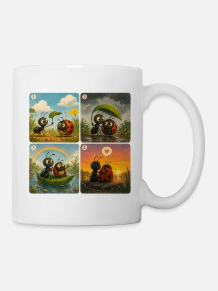 Coccinelle et fourmi - Mug blanc - blanc