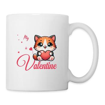 Kätzchen Valentinstag Herzdesign - Tasse - Weiß - Rechts