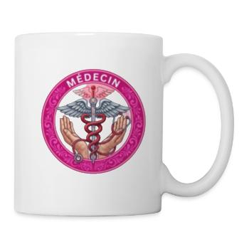 Médecin Rose Caduceus - Mug blanc - blanc - Droite