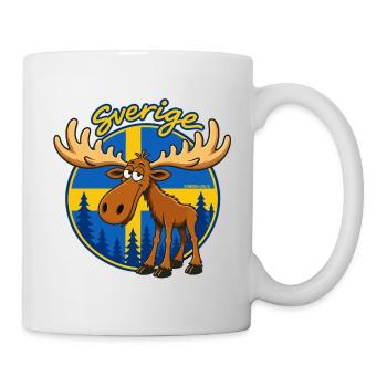Sverige Elch im Wald Flagge - Tasse - Weiß - Rechts