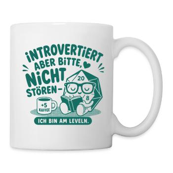 Introvertiert Nerd Würfel Spruch - Tasse - Weiß - Rechts