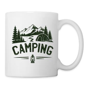 Camping, tente d’aventure en plein air en montagne - Mug blanc - blanc - Droite