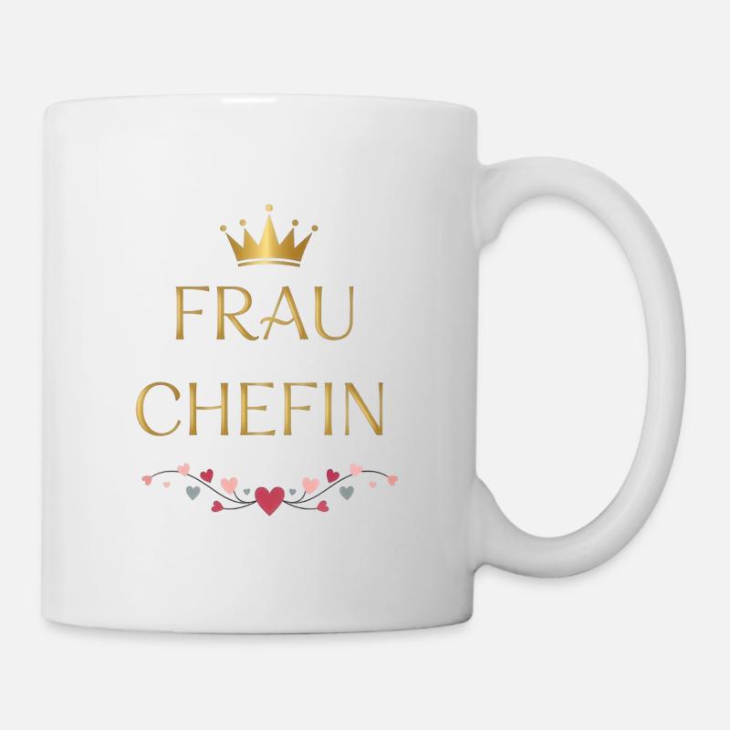 Frau Chefin Goldkrone - Tasse - Weiß