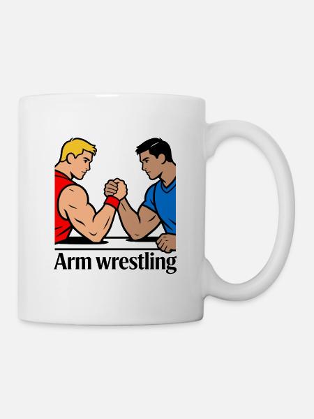 Armdrücken - Tasse - Weiß