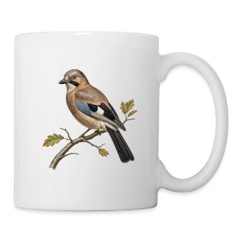 Vintage-Eichenhäher, ornithologische Illustration - Tasse - Weiß - Rechts