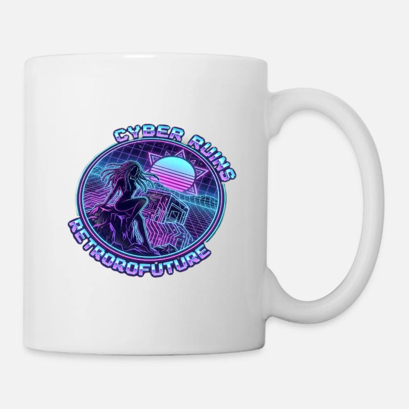 Cyber-Ruinen RetroFuture - Tasse - Weiß