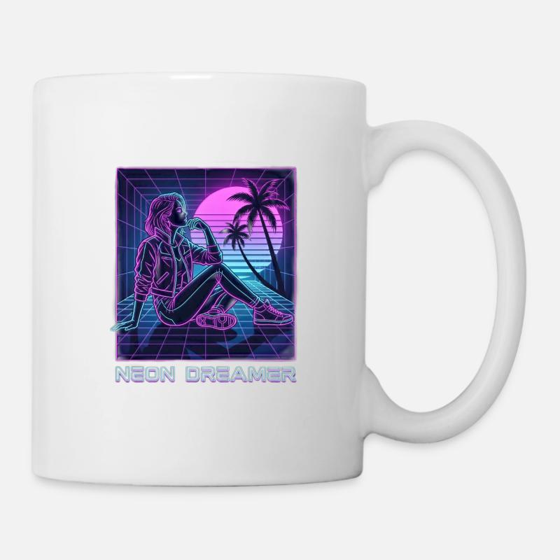 Neon-Träumer auf dem Raster - Tasse - Weiß