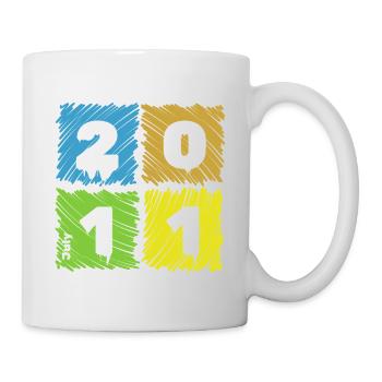 Patches colorées pour le 15e anniversaire depuis 07/2011 - Mug blanc - blanc - Droite