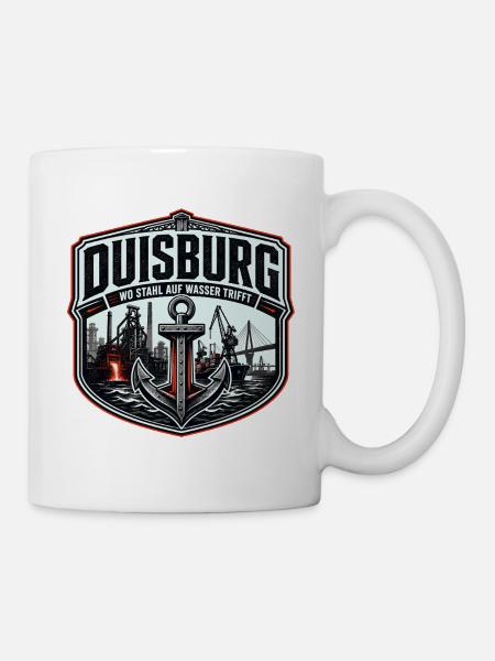 Duisburg - Wo Stahl auf Wasser trifft - Tasse - Weiß