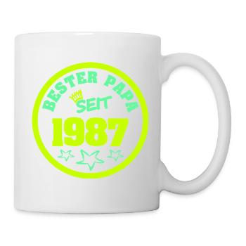 1987 Retro Neon Badge - Mug - white - Right