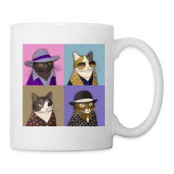 Badass Cat Quartet - Mug - white - Right