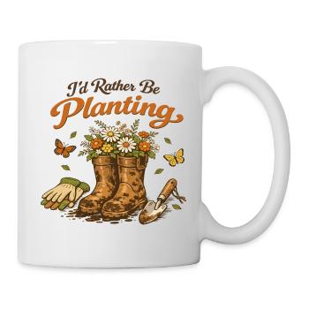 Ich bevorzuge Gardening Passion Vintage Garden - Tasse - Weiß - Rechts