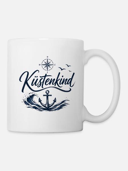 Küstenkind | Maritime Accessories und T-Shirts  - Tasse - Weiß