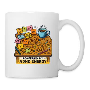 Énergie TDAH : Flux d’idées à la table basse - Mug blanc - blanc - Droite
