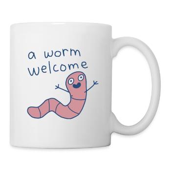 Friendly Worm Begrüßungsillustration - Tasse - Weiß - Rechts