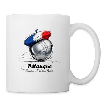 Boule de Pétanque Française en Béret Tricolore - Mug blanc - blanc - Droite