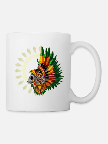 Aztekischer Adler-Kriegerschädel - Tasse - Weiß