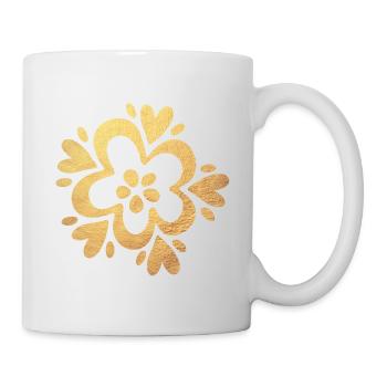 Yoga Fleur d’or Flower Power Namasté Luxury Yogi - Mug blanc - blanc - Droite