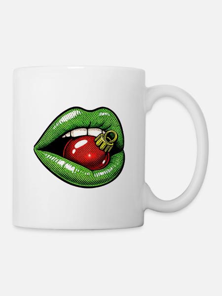 Weihnachtskußmund . 2 - Tasse - Weiß