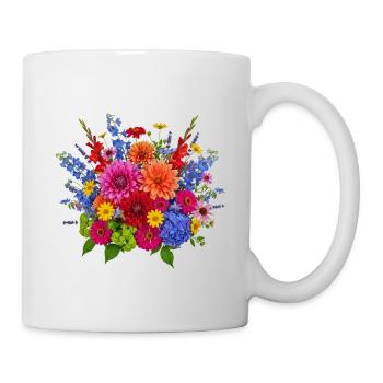 Blossom Explosion – Colorful Summer Bouquet - Mug - white - Right