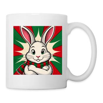 Hase mit Lust auf Weihnachten - Tasse - Weiß - Rechts